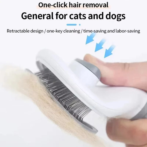 Pet Grooming Brush - Easy Clean Self-Cleaning Button