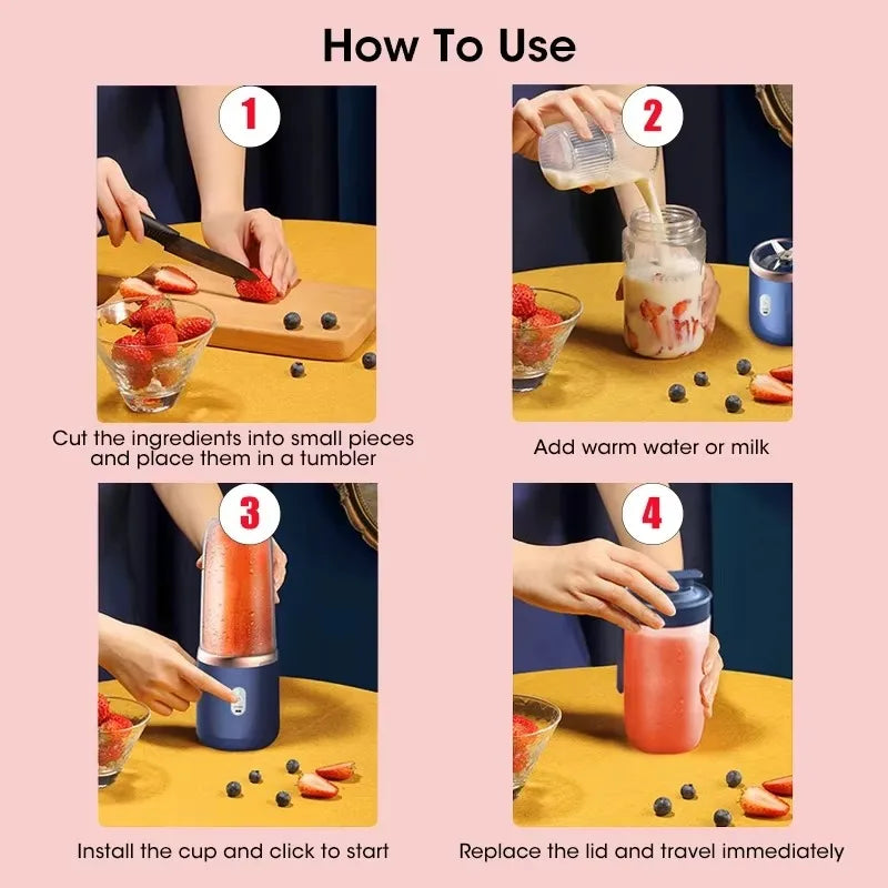 Portable Personal Blender - Rechargeable & Travel-Ready