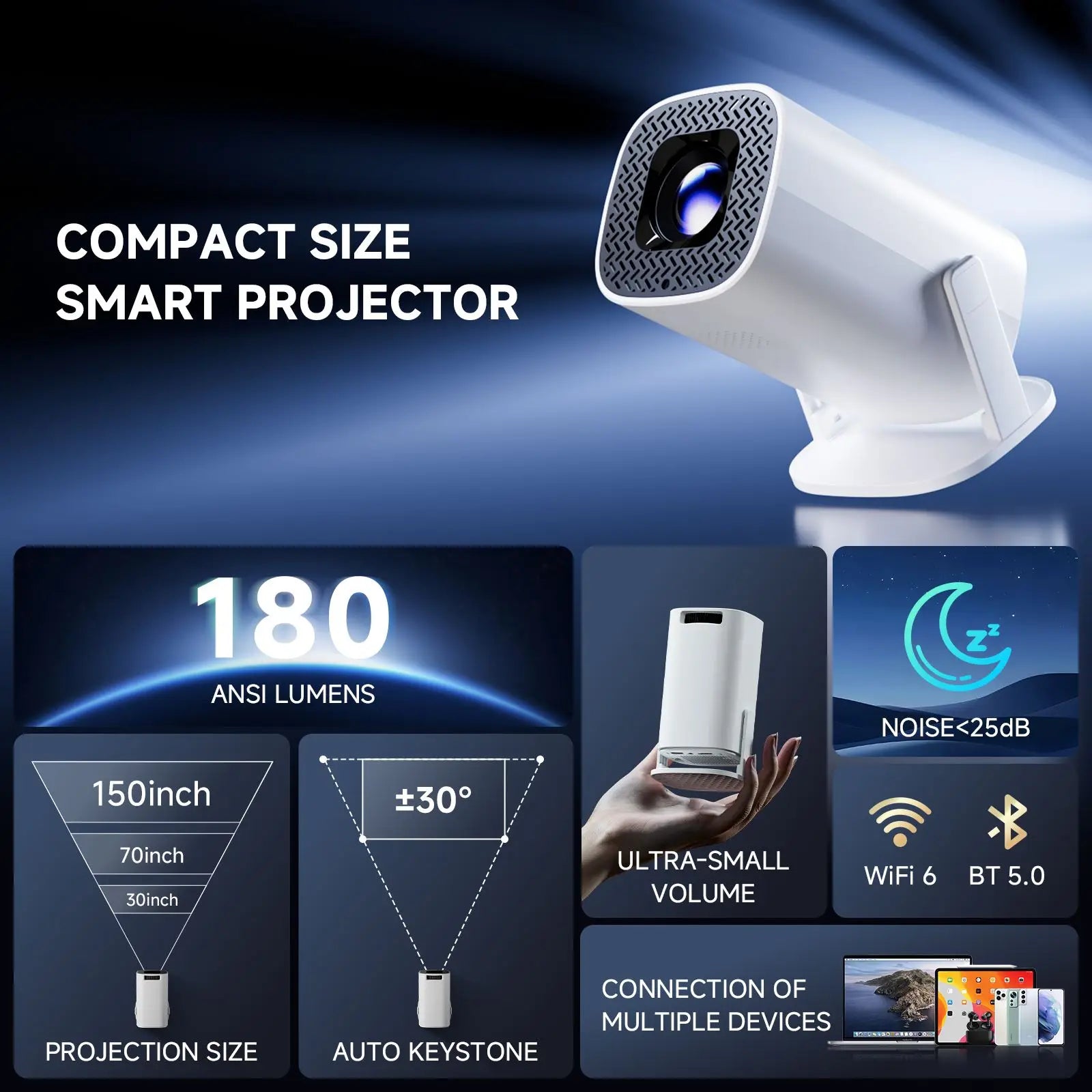 Smart Mini WiFi Projector - Home Theater & Movie Nights